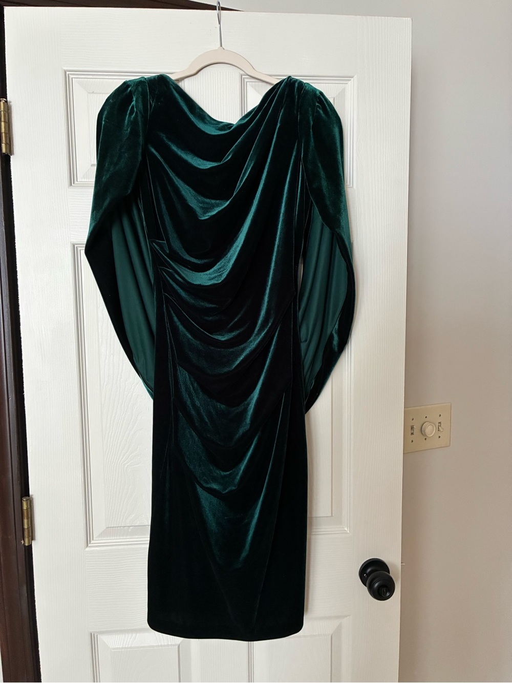 Betsy & Adam Deep Teal Velvet Cocktail Dress